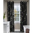 thumbnail image 4 of Sparrow Sheer Curtains 84 Inch Length 2 Panels Set for Living Room/Bedroom, Spring Birds on The Branches Vintage Country Black Kitchen Curtains Grommet Semi-Sheer Curtains Window Treatments 42"x84"x2, 4 of 7