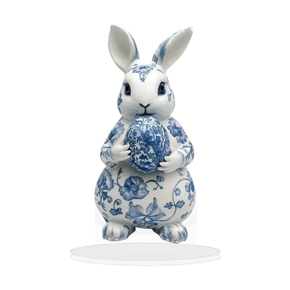 Home Decor Acrylic Rabbit Ornament Set, Modern Easter Bunny Sculpture for Living Room Desktop, Bookshelf, and Office Decoration, Minimalist Spring Holiday Accent for Tabletop and Shelf Display