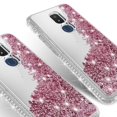 thumbnail image 4 of Liquid Glitter Phone Case for Cricket Icon 3 Case, At&t Motivate 2 Case, Cricket Splendor Case Cover w/Tempered Glass Screen Protector - Clear/Rose Gold, 4 of 5