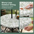 thumbnail image 5 of Round Outdoor Tablecloth with Umbrella Hole and Zipper, Green Leaf Flower Tablecloth with Elastic Waterproof, Vintage Farmhouse Bohemian Spring Patio Table Covers for 45" - 54" Picnic Pool Tables, 5 of 9