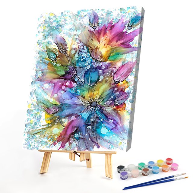 Cuadros Decorativos Kit de pintura por números DIY flor mano aceite arte imagen artesanía hogar pared decoración Tmvgtek embutido en tela