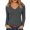 Gray, variant on Staron Womens Tops Basic Casual Comfy V Neck Long Sleeve Solid Slim Fitted Stretchy T Shirt Tee, Army Green L