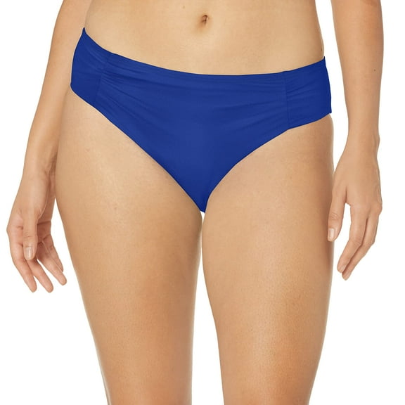 Athena Women's Standard Shirr Side Hipster Swimsuit Bikini Bottom, Blue, 16