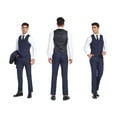 thumbnail image 3 of ETHAN Mens 3 Piece Suit Classic Fit Dark Blue Piaid Set for Young Men Homecoming Party Dress XXL, 3 of 8
