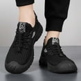thumbnail image 5 of Mens Shoes,Athletic Running Shoes Lightweight Breathable Mesh Upper Soft Sole Comfortable Walking Tennis Sneakers for Casual Work Wear,Shoes for Men,Black,9, 5 of 9