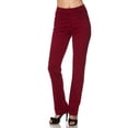 thumbnail image 1 of 2Luver, Women's, Stretch Solid Front Pocket Pull On Dress Pants with Belt Loop, Burgundy, L, 1 of 4