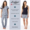 thumbnail image 4 of Lucky Brand Pajamas Set for Women 4-Piece Soft Sleepwear - Top, Tank, Shorts & Pants, Comfy Loungewear Pijama para Mujer (Small, Blue), 4 of 6