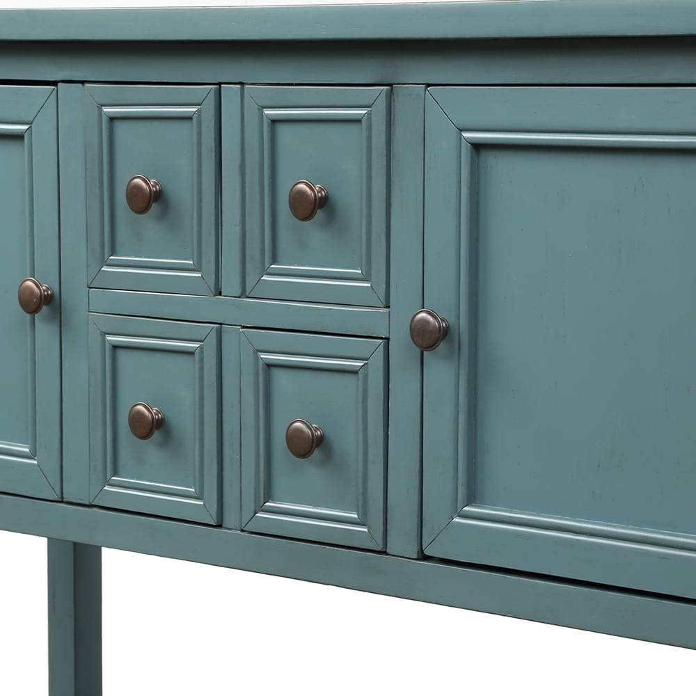 Lowestbest 46" Buffet Sideboard Console Table, Console Entryway Table with Bottom Shelf, Storage Cabinet for Kitchen Room, Blue Lowestbest 46" Buffet Sideboard Console Table, Console Entryway Table with Bottom Shelf, Storage Cabinet for Kitchen Room, Blue