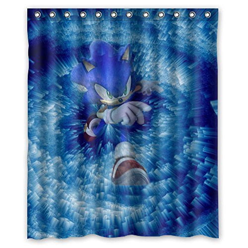 Ganma Fantasy Zone Blue Sonic The Hedgehog Design Shower Curtain ...