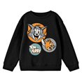 thumbnail image 3 of Tom & Jerry Vintage Character Circles Crew Neck Long Sleeve Boys' Black Sweatshirt-Medium, 3 of 5