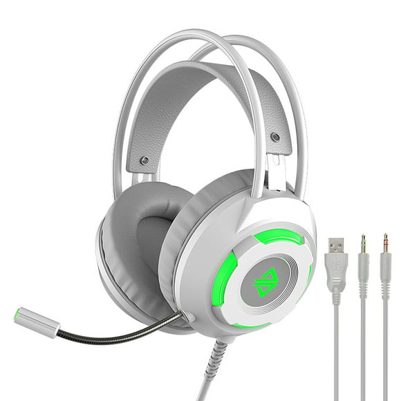 Ajazz AJAZZ AX120 Gaming Headset with RGB Lighting, Over-Ear Design, 3.5mm+USB Connectivity, 50mm Drivers, Omnidirectional Mic, White/Black/Pink Options