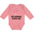 thumbnail image 3 of Inktastic Gramma Loves Me Girl Flamingo Girls Long Sleeve Baby Bodysuit, 3 of 5