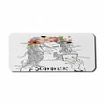 thumbnail image 1 of Summer Computer Mouse Pad, Hand Drawn Illustration of a Portrait with Flowers in Her Hair, Rectangle Non-Slip Rubber Mousepad X-Large, 35" x 15" Gaming Size, Multicolor, by Ambesonne, 1 of 2