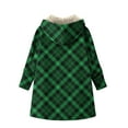 thumbnail image 4 of Kilaqueen Winter Jackets for Women Plaid Long Sleeve Zip Up Fleece Lined Hooded Jackets with Pockets Winter Warm Casual Trendy Coat, 4 of 5