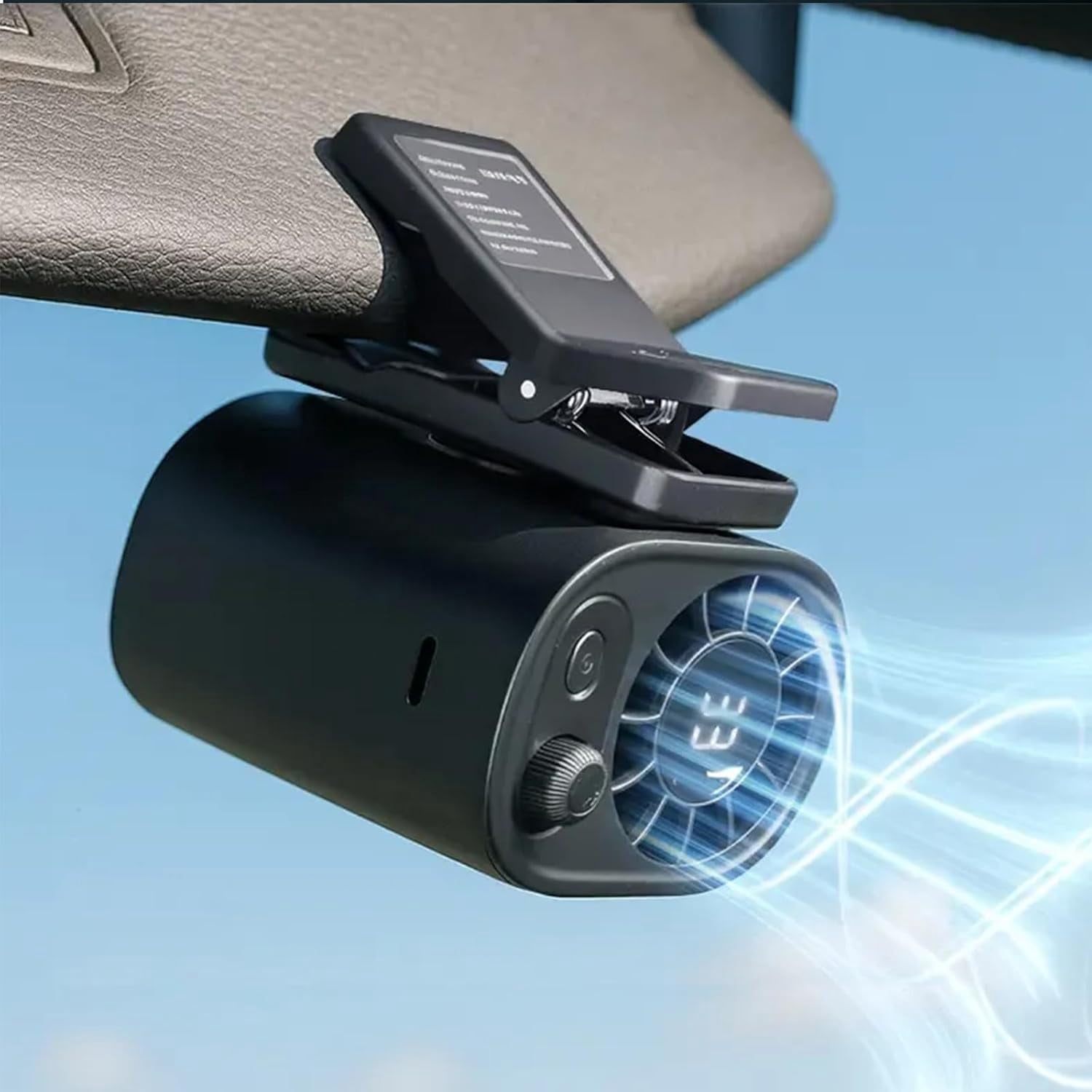 Car Clip on Fan with LED Display, Backseat Fan, USB Rechargeable Powerful Cooling Fans, 360° Rotation, 100 Speeds Adjustable, USB Rechargeable, 2025 New Clip on Fans for Car