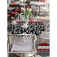 thumbnail image 6 of Outdoor Tablecloth with Umbrella Hole Zipper Black Red Round Tablecloth 60" Waterproof Outside Table Cloth Garden Floral Stripe Aesthetic Flower Boho Patio Table Cover Tablecloths for Picnic Party, 6 of 8