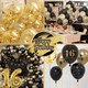 thumbnail image 3 of Diseño de escena de cumpleaños de estudiante con globo de oro negro de 16 años, globo de cumpleaños, cadena de globos de metal para fiesta, 3 of 6