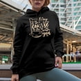 thumbnail image 2 of May the Course Be with You Pun Quote with Flag & Stars, Golf Player, Golfing or Golfer Themed Merch Gift, Black Hooded Sweatshirt or Hoodie, Medium, 2 of 5