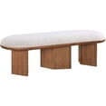 thumbnail image 3 of Meridian Furniture Wilshire Cream Boucle Fabric Bench, 3 of 17