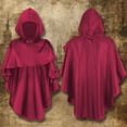 thumbnail image 2 of Aocisk Cape Poncho Élégante à Capuche pour Déguisement de Fête de Jeu de Rôle d'Halloween Rouge Taille Unique, 2 of 6