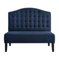 thumbnail image 1 of Home Fare Biscuit Tufted Entryway Bench in Navy Blue Velvet, 1 of 2