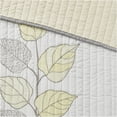 thumbnail image 6 of JERFIT 6-Piece Reversible Embroidered Leaf Quilt Bedding Set with Pillows, Yellow & White, King/Cal-King, 100% Cotton Filling, 6 of 10