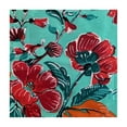 thumbnail image 4 of HAOXIT  Block Print Decorative Tablecloth Square Floral Table Cover for Indoor and Outdoor Use Farmhouse Table Overlay for Spring Easter, Dining, Party, (Cotton, Turquoise) 52*52, 4 of 8