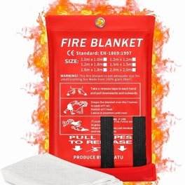 SKAMZ Premium Fire Blankets (3 Pack) – 47x47 Inch, 100% Fiberglass, For Kitchen & Home Safety
