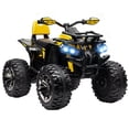 thumbnail image 2 of Aosom Kids ATV, 12V 4 Wheeler Ride on Quad Car Toy with Music, Headlights, Battery Powered Electric Vehicle for Boys and Girls, Yellow, 2 of 9