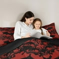 thumbnail image 5 of Manfei Western Damask Print Bedding Comforter Set for Kid, Black Red Bat Twin Comforter Sets, Halloween Theme Reversible Bedding Set, Lightweight Room Decor, 2-Piece, 5 of 8