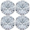 Hlonon 4 Pack Cheerleader Pom Poms Sports Dance Cheer Plastic Pom Poms Cheerleading for Sports Team Spirit Cheering (Silver)