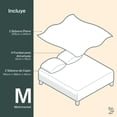 thumbnail image 4 of 2 Juegos de Sábanas Dreamlab Microfibra de Lujo con Doble Cepillado Ultrasuaves e Hipoalergénicas Blanco / Beige, Tamaño Matrimoniales, 4 of 5