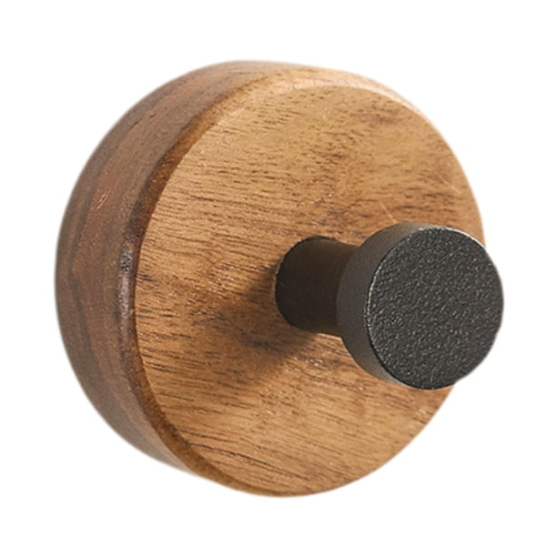 Perchero de pared con gancho para colgar en la pared, resistente al óxido, multiusos, para puerta trasera de puerta, ganchos de madera para llaves, marrón oscuro