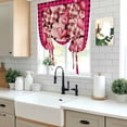 thumbnail image 5 of Valentine's Day Balloon Curtains for Bedroom/Front Door/Bathroom, Romantic Love Pink Plaid Beige Vintage Tie Up Curtains 63 Inch Length Light Filtering Kitchen Curtains Shades for Windows 46"x63", 5 of 8