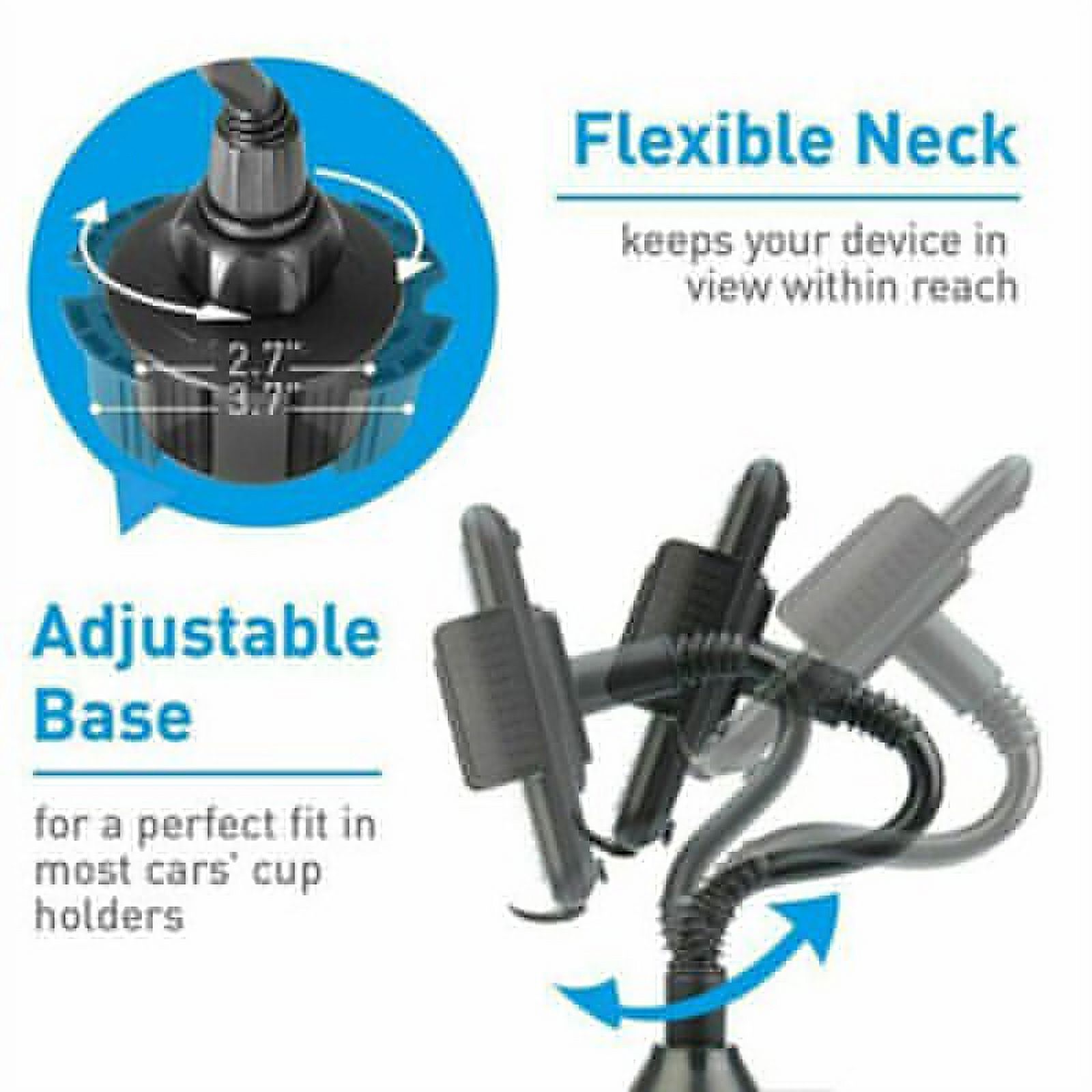 Universal Cup Holder Phone Mount Adjustable Gooseneck Cup Holder Cradle Car Mount for Cell Phone iPhone Xs/XS Max/X/8/7 Plus/Galaxy - image 4 of 4