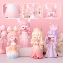 LEORX 1Pcs Desktop Resin Statue Blowing Bubble Girl Decor for Women Girls