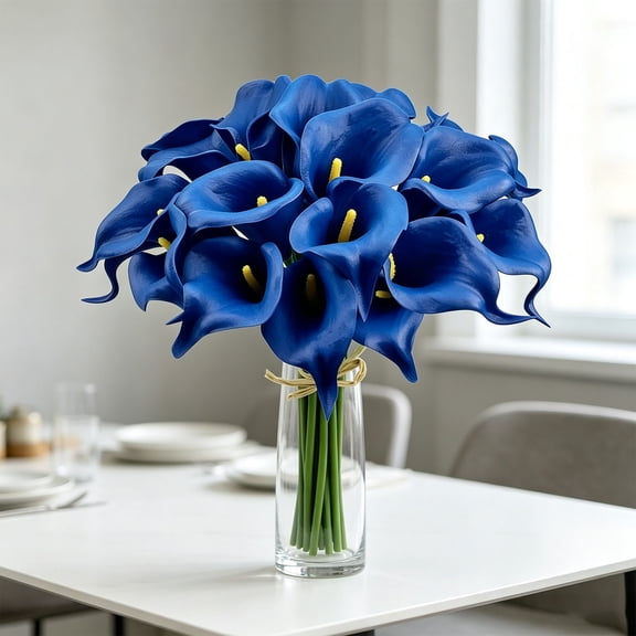 10 Pack 13.78 Inch Artificial Calla Lily, Soft PU Fake Flower Wedding Bouquet, Realistic Faux Floral Stem, Home Decor for Vase Table Centerpiece Wedding Party