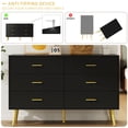 thumbnail image 5 of YouTrend 6 Drawer Black Double Dresser, Wood Adult Storage Cabinet with Metal Handles for Living Room,Bedroom, 5 of 10