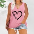 thumbnail image 2 of WXLWZYWL Womens Summer Tops Trendy Printed V Neck Sleeveless Tee Shirts Casual Tee Pink, 2 of 6