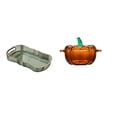 thumbnail image 1 of Elegante Bandeja Para Servir Comida Y Tocador Con Forma De Calabaza Para Desayuno, Cafetería, Almacenamiento De Frutas, Con Tapa De Cristal Para Dulces Y Tarro De Galletas., 1 of 8