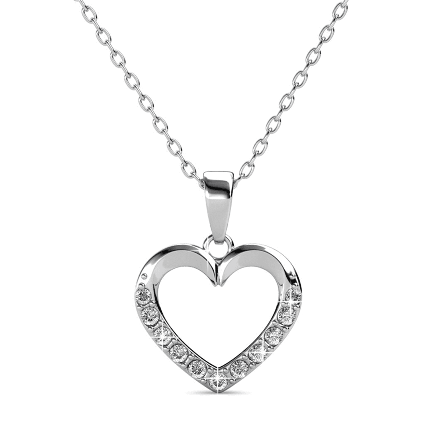 Cate & Chloe Chelsea 18k White Gold Plated Silver Jewelry Set with Swarovski Crystals for Women