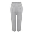 thumbnail image 5 of Kcodviy Women Casual Trousers with Pants Women Casual Short Elastic Waist Solid Color Loose Dress Pants for Women Business Casual Linen Loose Trousers, 5 of 5