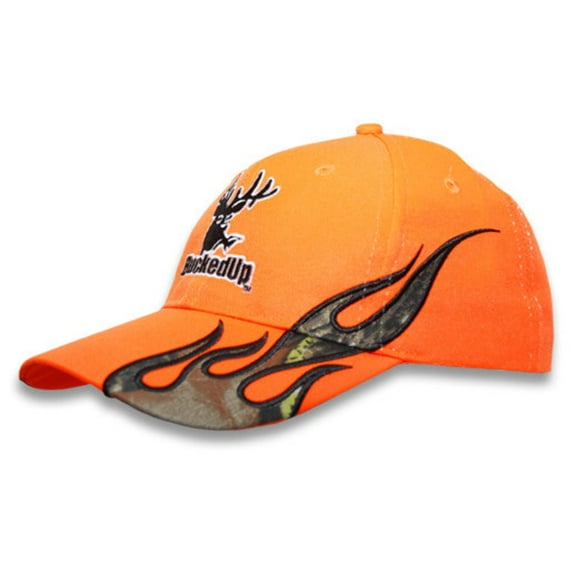BuckedUp® Orange With Camo Flames Hat