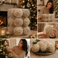 thumbnail image 7 of Champagne Gold Christmas Ball Ornaments, 2.36in 12Pcs Pearl Beaded Glitter Baubles, Shatterproof Foam Hanging Balls, Gold And White Style for Christmas Tree and Festive Decor, 7 of 7