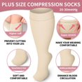 thumbnail image 5 of 3 Pairs Copper Compression Socks for Plus Size Women & Men Circulation 20-30 mmHg Knee High- Better Blood Flow, Swelling, Best Support for Medical, Running, Nursing, 5 of 6