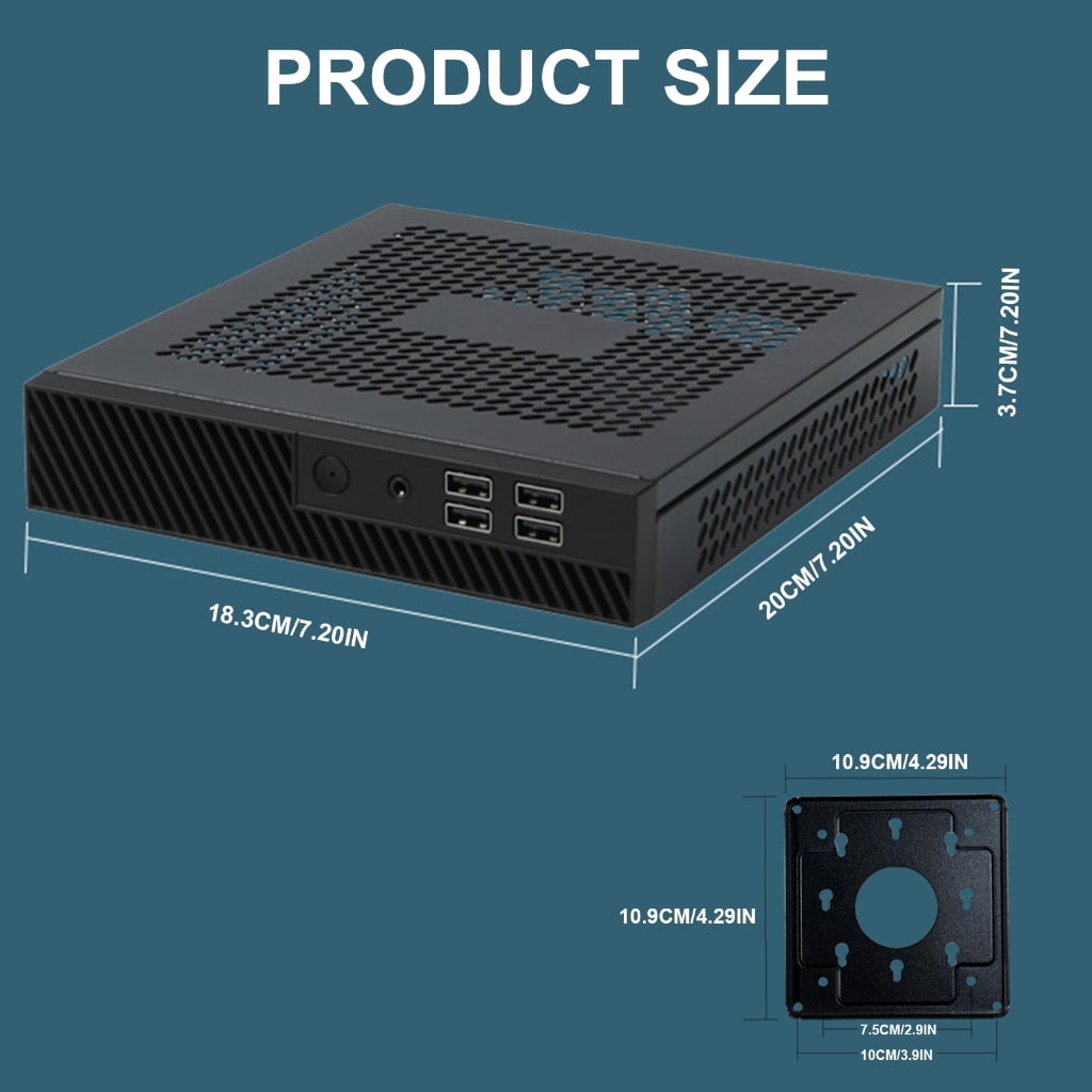 AOOOWER DX01 Mini ITX Computer Case Thin Quick Heat Dissipation PC Case Supporting VESA Mount Rolled Steel Portable Computer