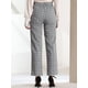 thumbnail image 5 of INSPIRE CHIC Pantalones a cuadros casuales para mujer, bolsillos, pierna recta, trabajo, oficina, pantalones Azul gris claro M, 5 of 6