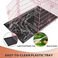 thumbnail image 4 of 30 Inch Dog Crates for Small Medium Dogs Folding Metal Wire Crates Dog Kennels Outdoor and Indoor Pet Dog Cage Crate with Double-Door,Divider Panel, Removable Tray and Handle,Pink, 4 of 6