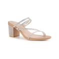 thumbnail image 1 of BLISSFUL STEP Women Rhines Block Heel Slide Sandals Nude 5, 1 of 7