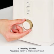 Thyme & Table 2-Slice Toaster, Extra-Wide Slots with Removable Crumb Tray, Sand White